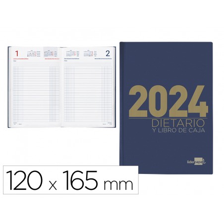 Dietario liderpapel 12x165 cm 2024 octavo papel 70 gr color azul