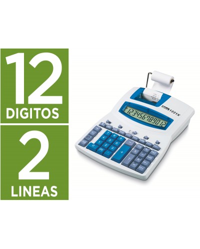 Calculadora ibico 1221x impresora pantalla lcd angulada papel 57 mm 12 digitos impresion bicolor
