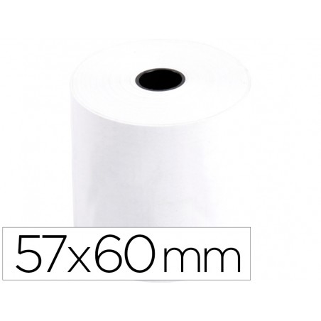 Rollo sumadora termico q connect 57 mm ancho x 60 mm diametro sin bisfenol a papel de 70 g m2