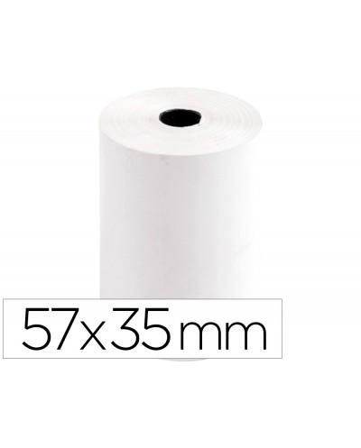 Rollo sumadora termico q connect 57 mm ancho x 35 mm diametro para tpv sin bisfenol a papel de 70 g m2