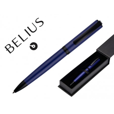 Roller belius turbo aluminio a zul y negro tinta azul caja de diseno
