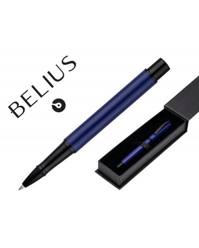 Boligrafo belius turbo alumini o diseno azul y negro tinta azul caja de diseno
