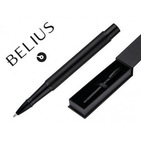 Boligrafo belius turbo alumini o diseno negro tinta azul caja de diseno
