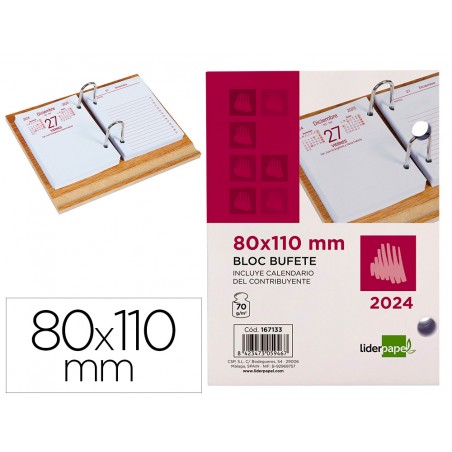 Bloc bufete liderpapel 2024 80x110 mm papel 70 gr texto en castellano