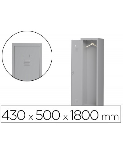 Taquilla metalica rocada 400 1 modulo x 1 puerta gris 430x500x1800 mm