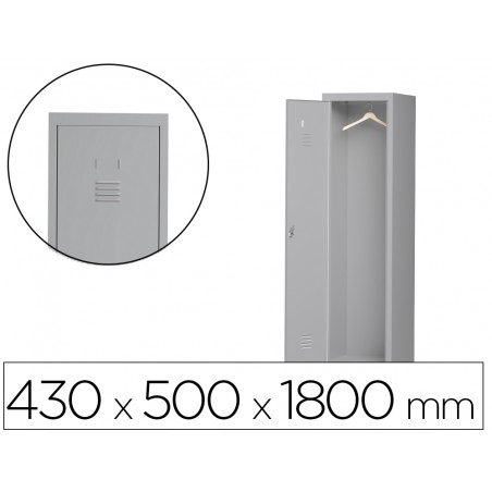 Taquilla metalica rocada 400 1 modulo x 1 puerta gris 430x500x1800 mm