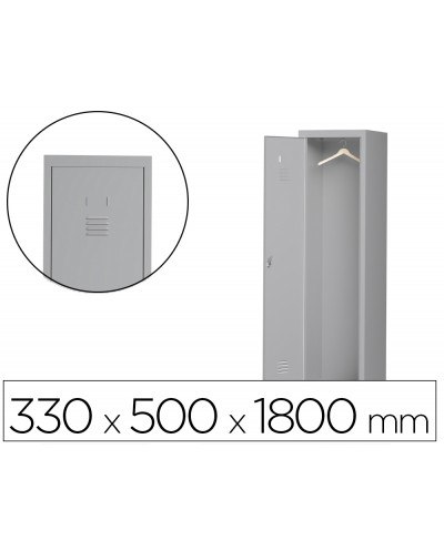 Taquilla metalica rocada 300 1 modulo puerta gris 330x500x1800 mm