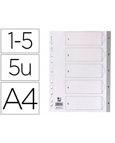 Separador numerico q connect plastico 1 5 juego de 5 separadores din a4 multitaladro