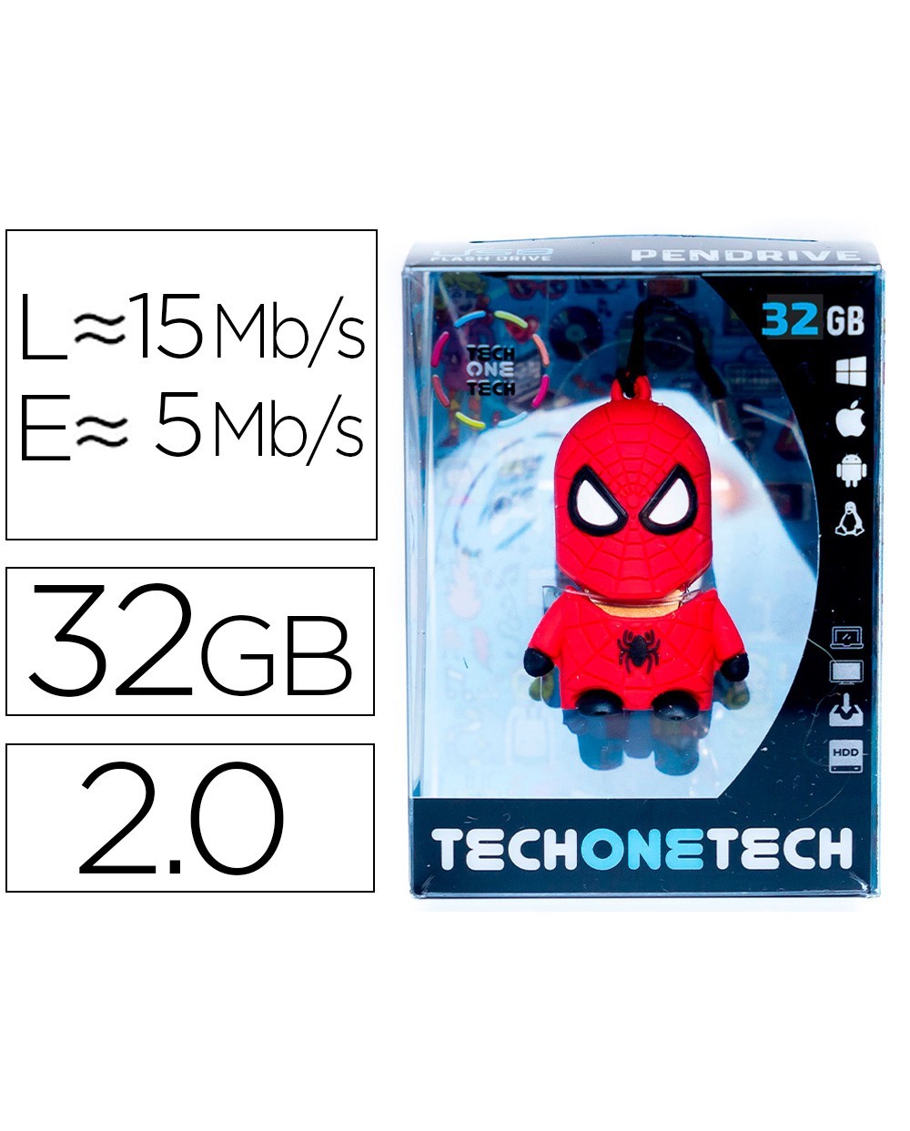 Memoria usb tech on tech super spider 32 gb
