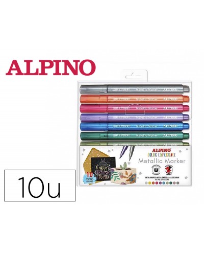 Rotulador alpino metallic marker color experience estuche de 10 unidades colores surtidos