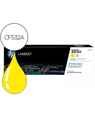 Toner hp 205a laserjet m154a 154nw mfp m180n 181fw amarillo 900 paginas