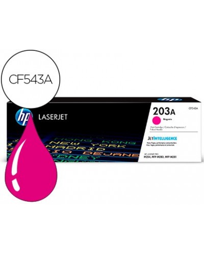 Toner hp 203a laserjet pro m254 mfp m280 mfp m281 magenta 1300 paginas