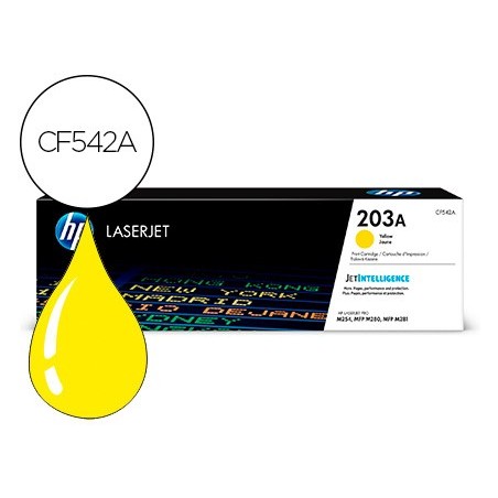 Toner hp 203a laserjet pro m254 mfp m280 mfp m281 amarillo 1300 paginas