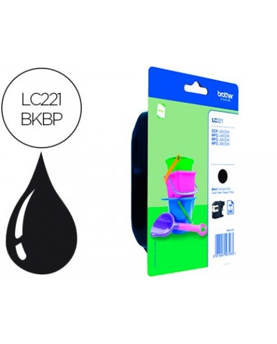 Ink jet brother lc221bk dcp j562dw mfc j480dw 680dw 880dw negro 260 paginas