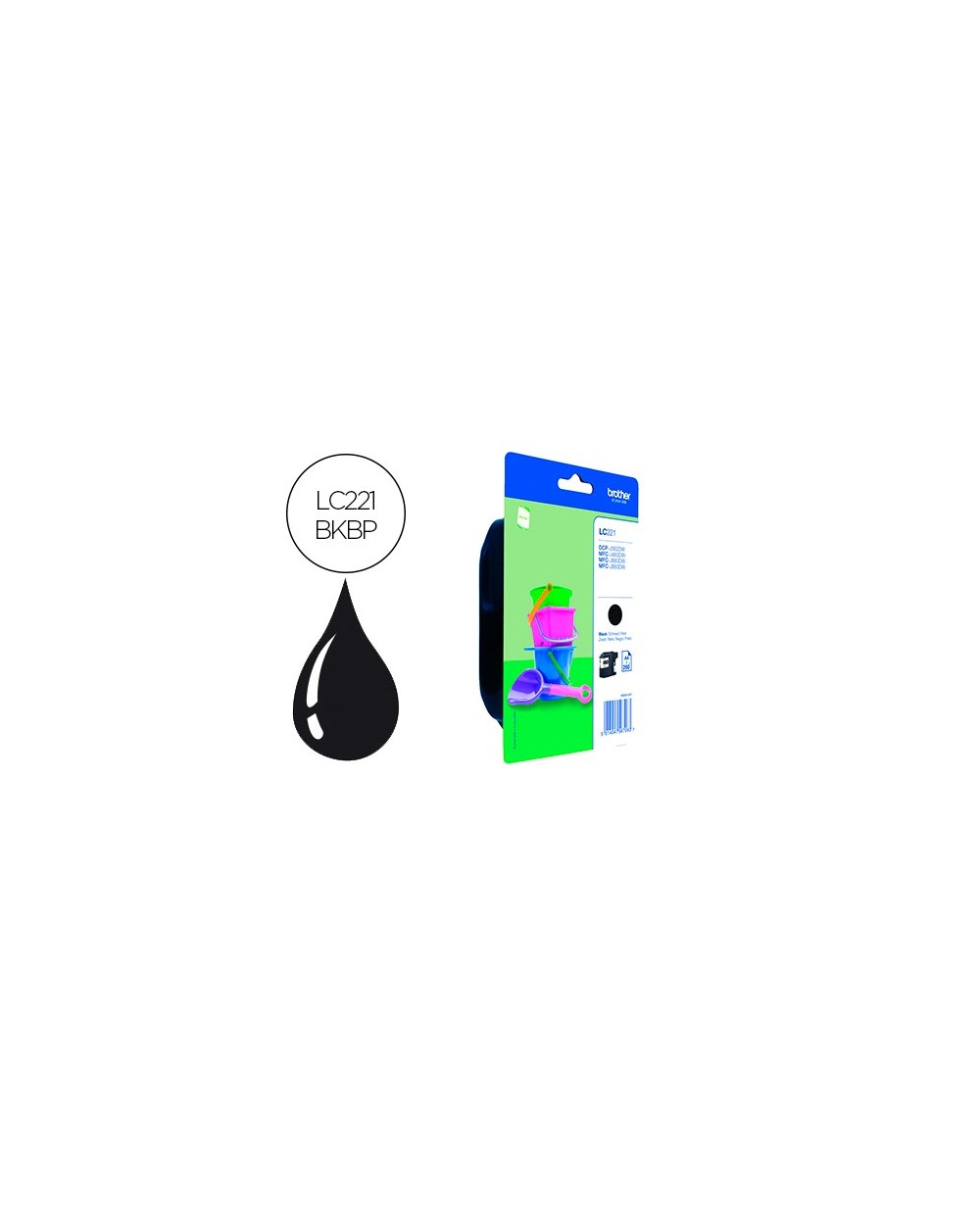 Ink jet brother lc221bk dcp j562dw mfc j480dw 680dw 880dw negro 260 paginas