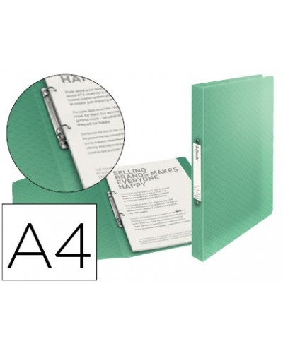 Carpeta esselte 2 anillas 25 mm din a4 colour ice polipropileno color verde