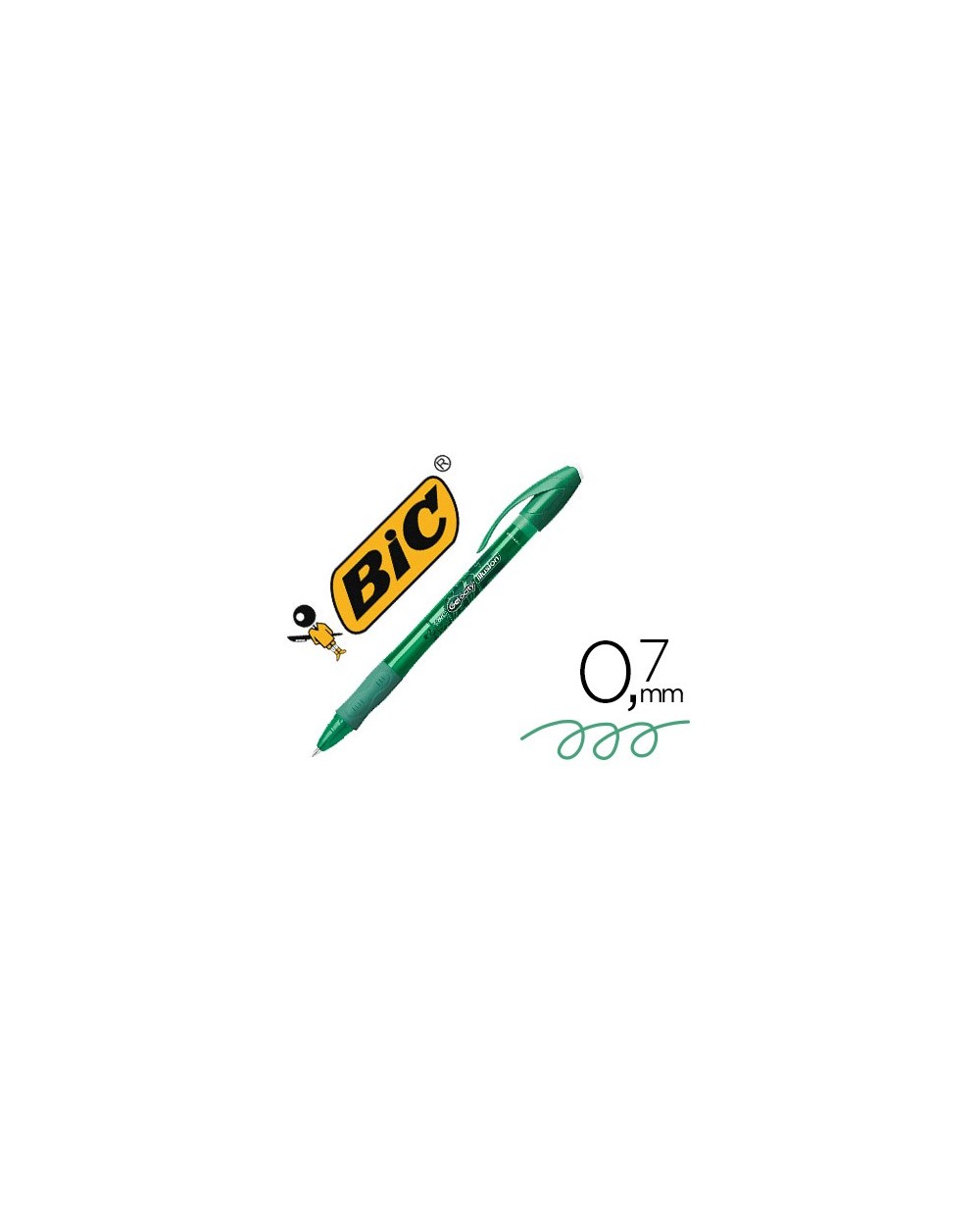 Boligrafo bic gelocity illusion borrable verde punta de 07 mm