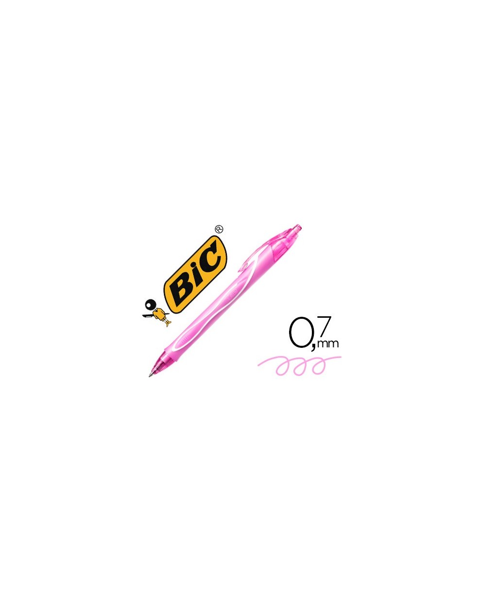 Boligrafo bic gelocity quick dry retractil tinta gel rosa punta de 07 mm