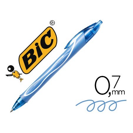 Boligrafo bic gelocity quick dry retractil tinta gel turquesa punta de 07 mm