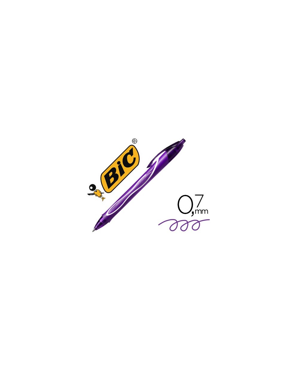 Boligrafo bic gelocity quick dry retractil tinta gel purpura punta de 07 mm