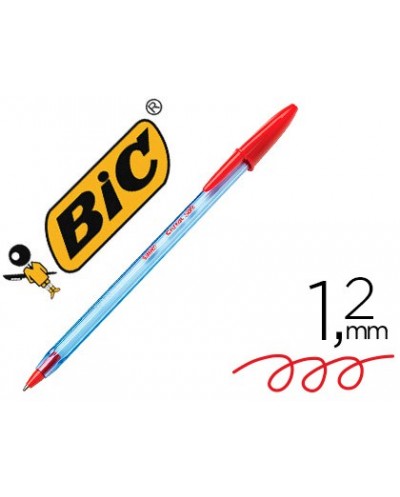 Boligrafo bic cristal soft rojo punta de 12 mm