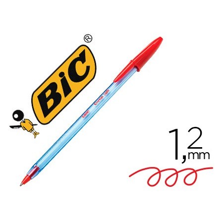 Boligrafo bic cristal soft rojo punta de 12 mm