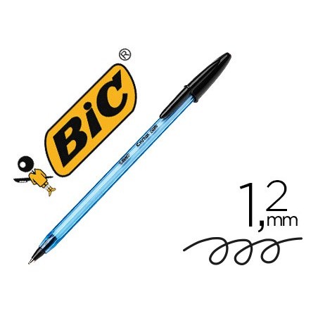 Boligrafo bic cristal soft negro punta de 12 mm