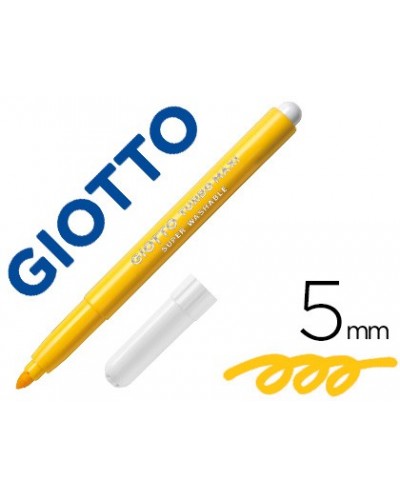 Rotulador giotto turbo maxi lavable con punta bloqueada unicolor amarillo