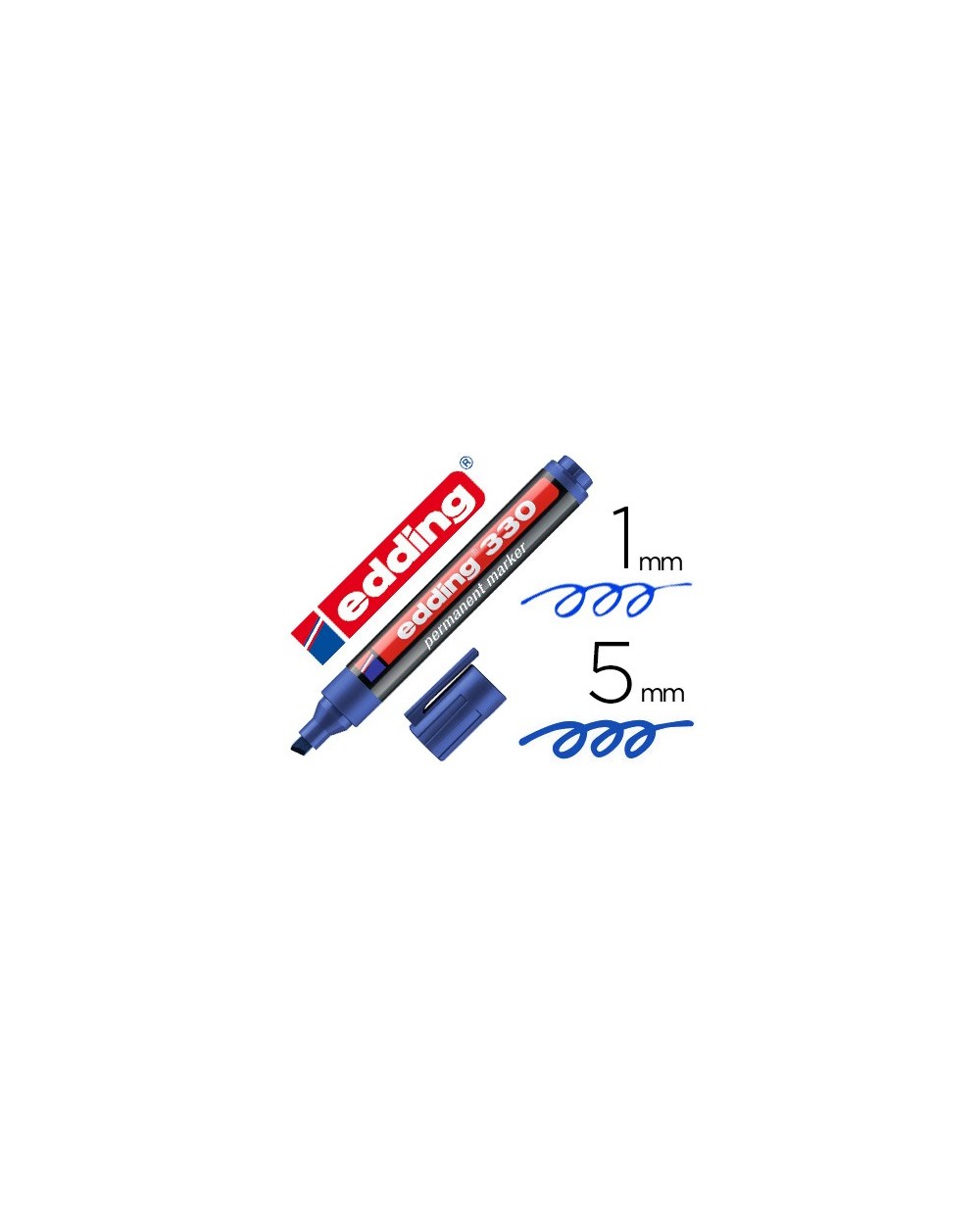 Rotulador edding marcador permanente 330 azul punta biselada 1 5 mm recargable