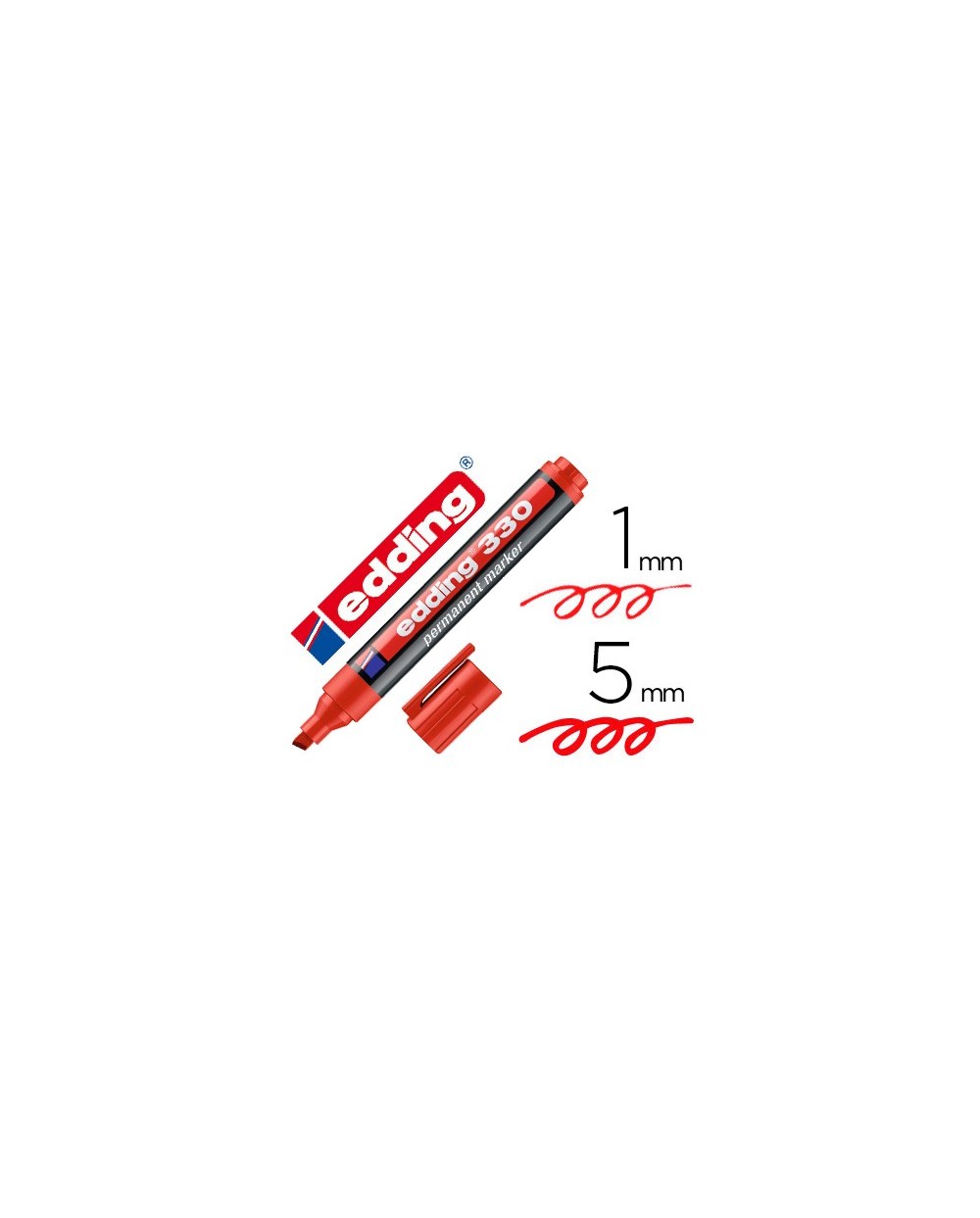 Rotulador edding marcador permanente 330 rojo punta biselada 1 5 mm recargable