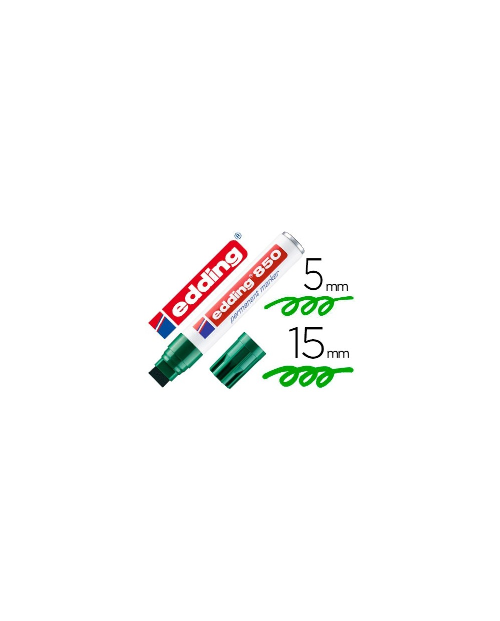 Rotulador edding marcador permanente 850 verde punta biselada 5 15 mm recargable