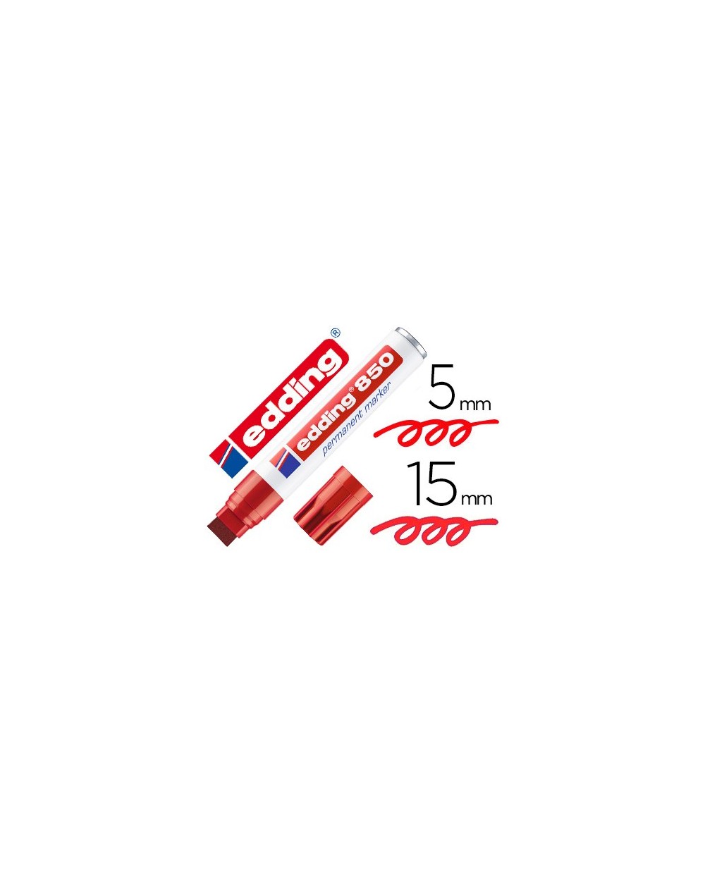 Rotulador edding marcador permanente 850 rojo punta biselada 5 15 mm recargable