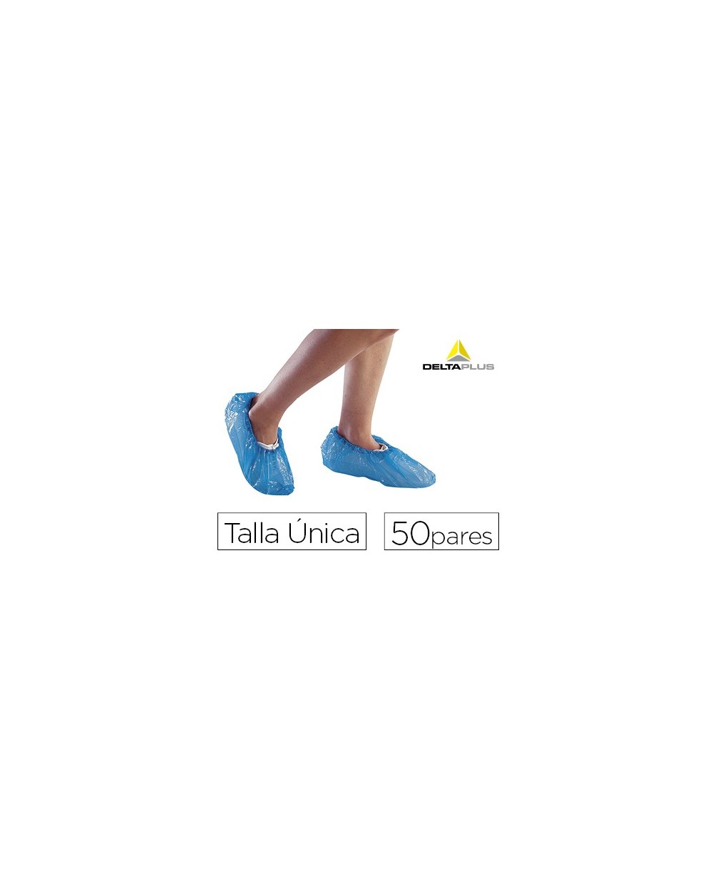 Cubre calzado delta plus polietileno azul talla unica caja de 50 pares