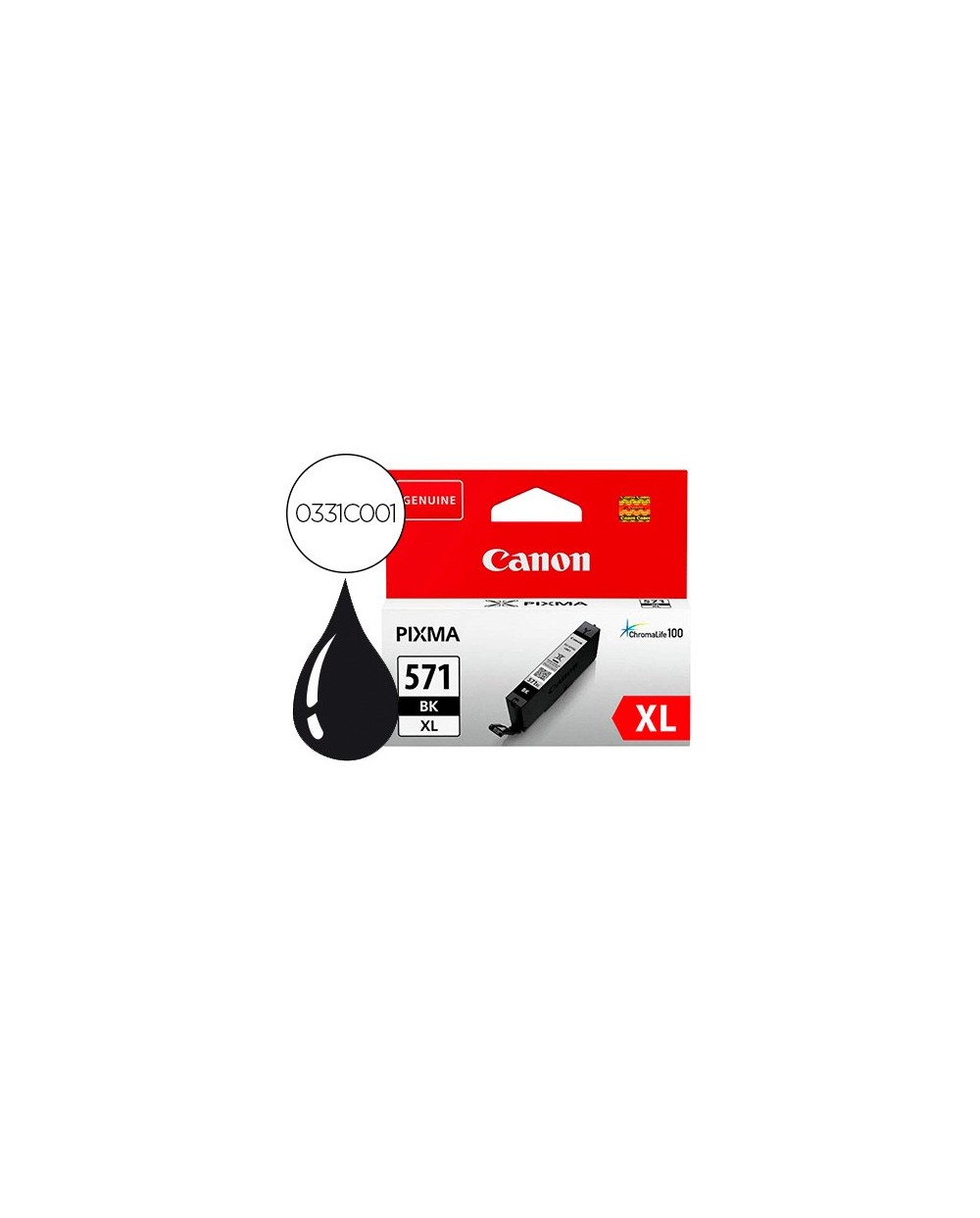 Ink jet canon cli 571bk xl pixma ts5051 5053 5055 6050 6051 6052 8051 8052 9050 9055 negro 4425