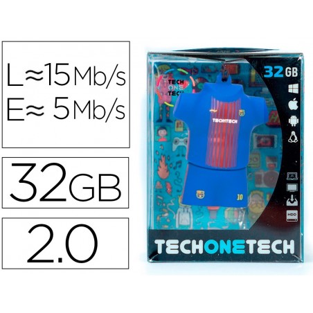 Memoria usb tech on tech equipacion futbol blaugrana 32 gb