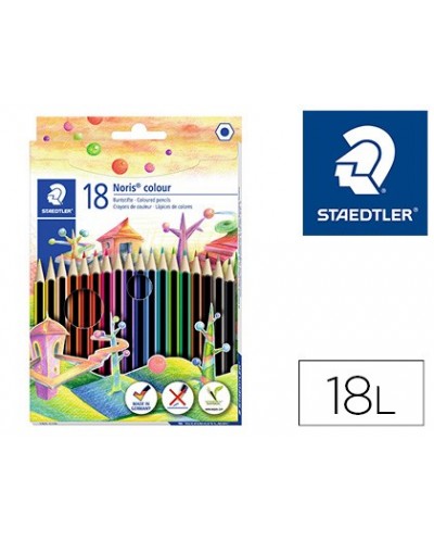 Lapices de colores staedtler wopex ecologico 18 colores en caja de carton