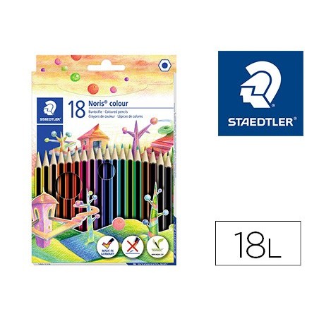 Lapices de colores staedtler wopex ecologico 18 colores en caja de carton