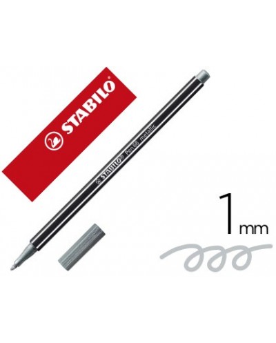 Rotulador stabilo acuarelable pen 68 metalico plata 1 mm