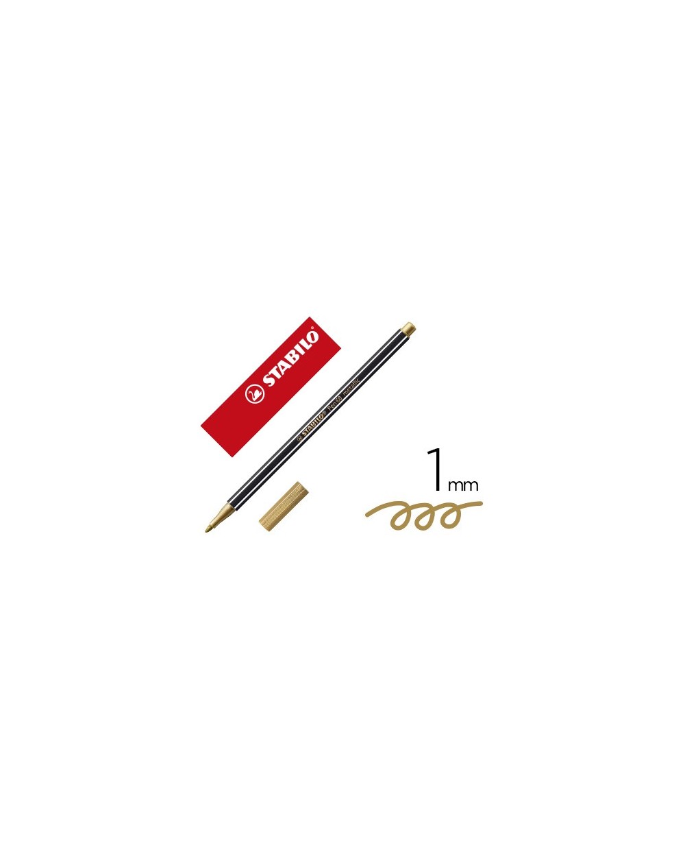 Rotulador stabilo acuarelable pen 68 metalico oro 1 mm