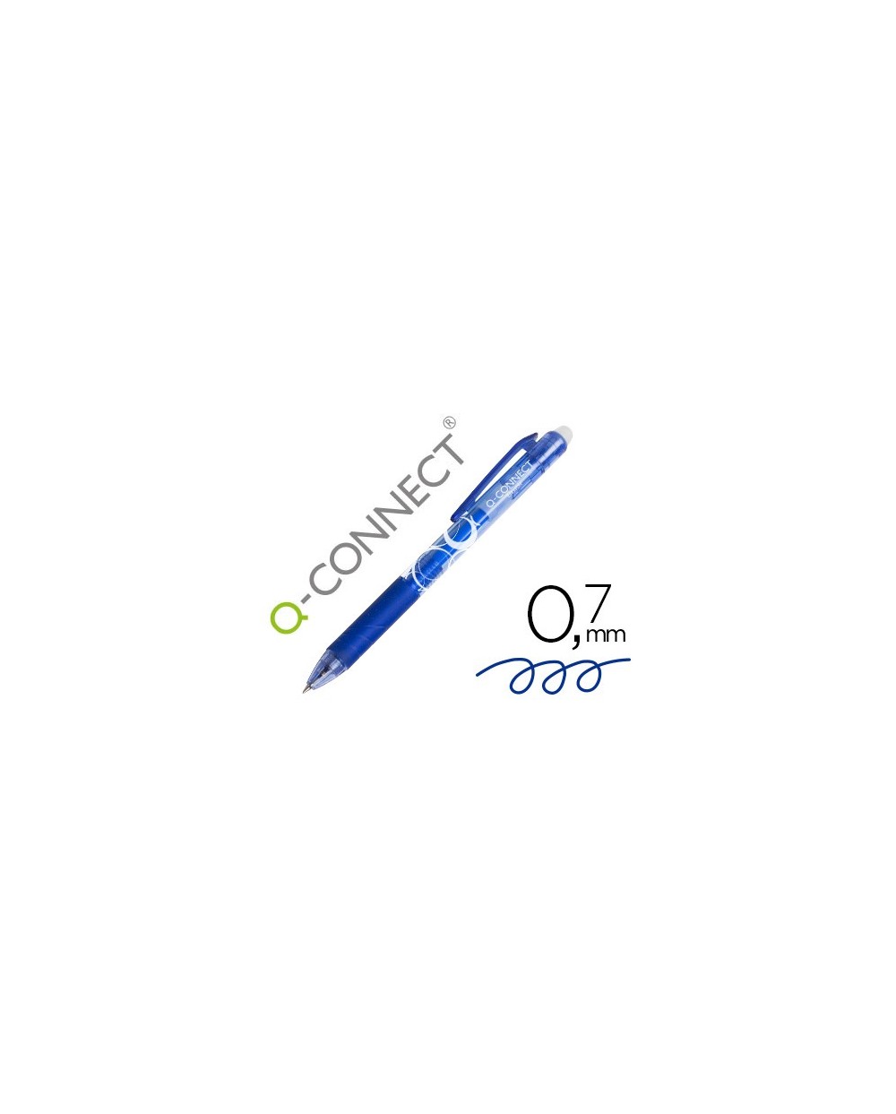 Boligrafo q connect retractil borrable 07 mm color azul