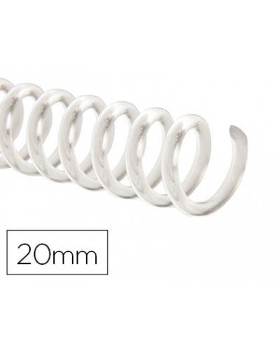 Espiral plastico q connect transparente 32 5 1 20mm 2mm caja de 100 unidades