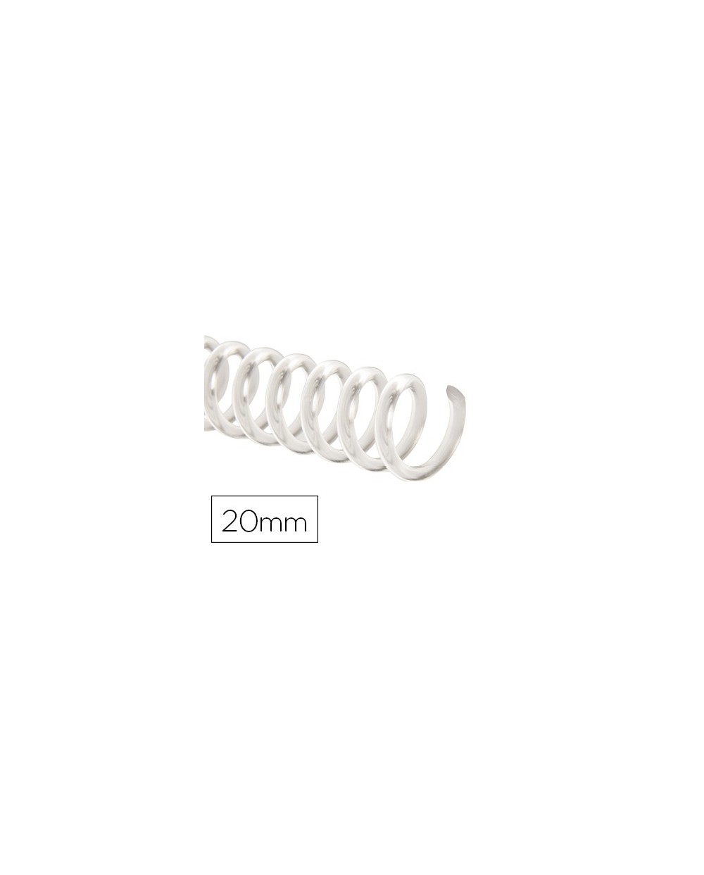 Espiral plastico q connect transparente 32 5 1 20mm 2mm caja de 100 unidades
