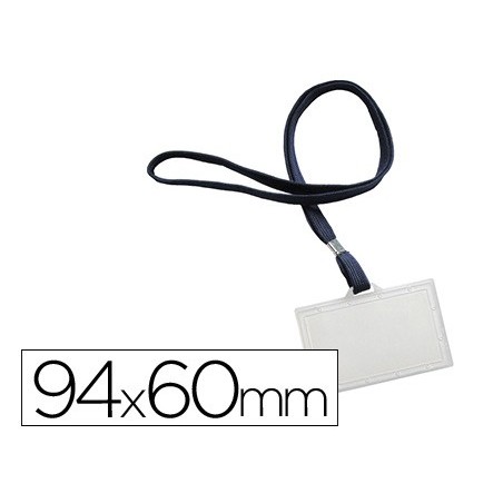 Identificador q connect kf17112 con cordon plano azul y apertura lateral 94x60 mm