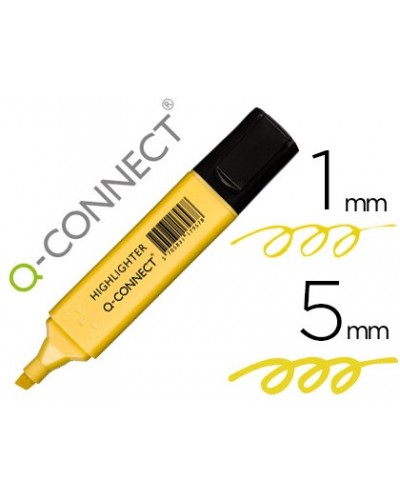 Rotulador q connect fluorescente pastel amarillo punta biselada