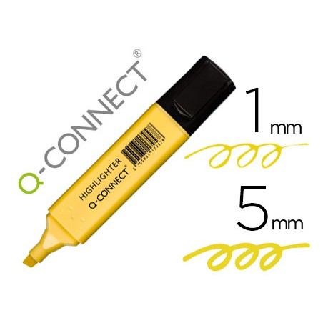 Rotulador q connect fluorescente pastel amarillo punta biselada