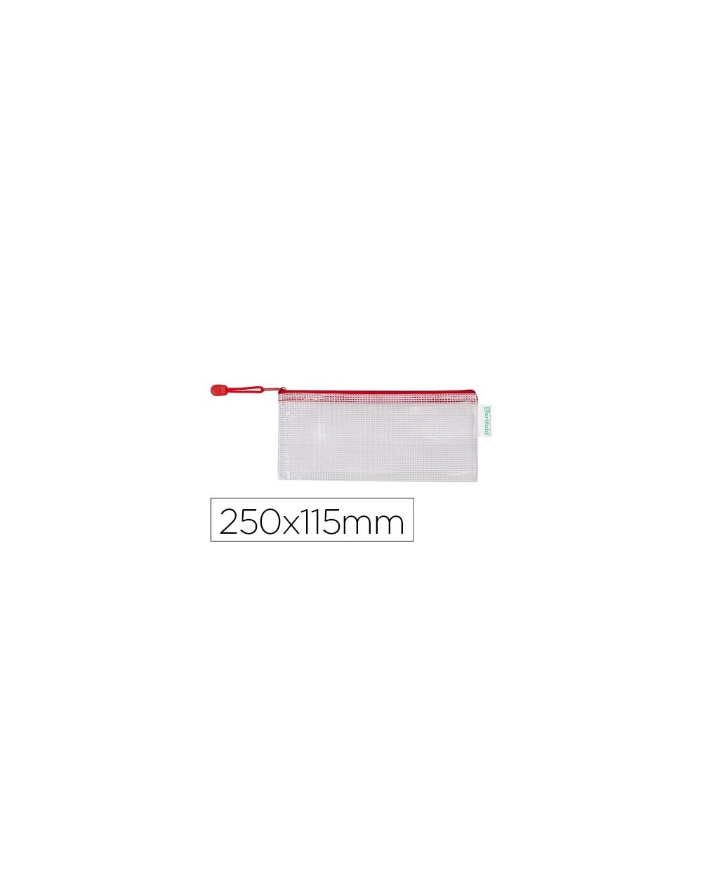 Bolsa multiusos tarifold pvc 250x115 mm apertura superior con cremallera portaboligrafo y correa color rojo