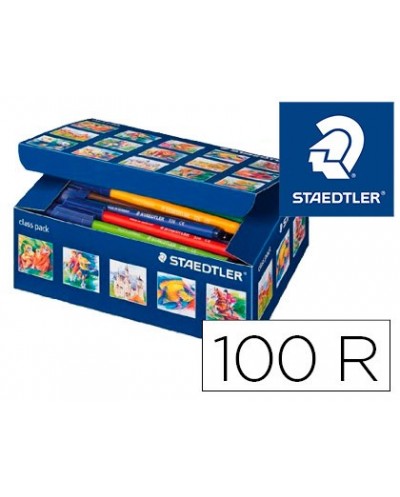 Rotulador staedtler noris club caja de 100 unidades surtidas 10 x color