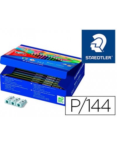 Lapiz de color staedtler wopex ecologico caja de 144 unidades surtidas 12 colores surtidos