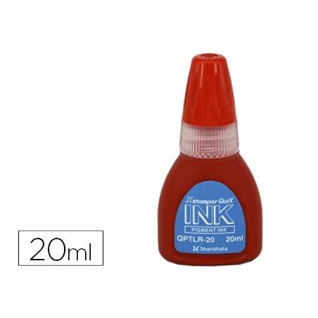 Tinta x stamper quix para sellos roja bote de 20 ml
