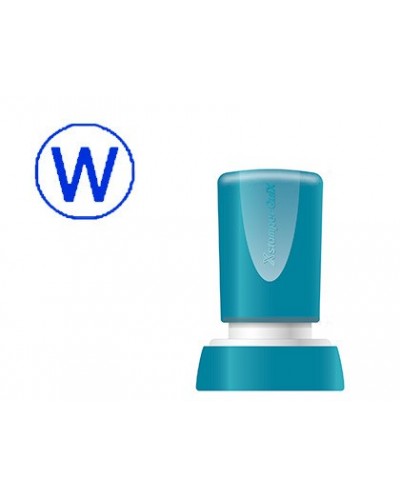 Sello x stamper quix personalizable color azul redondo diametro 20 mm q 34